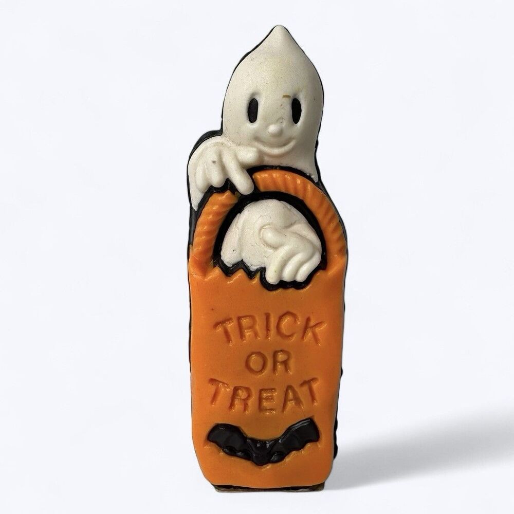 Vtg‎ Halloween Wizard Decorative Wax Air Freshener Ghost Trick Or Treat Bag 80s